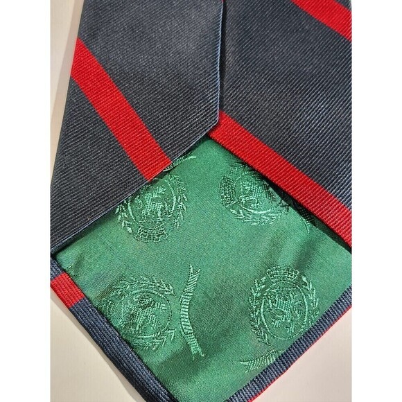 Tommy Hilfiger Tie Striped Blue Red 57 Inches Italian Silk Vintage - Picture 4 of 6